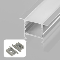 Profils de bande lumineuse LED en aluminium encastrés anodisés en usine, extrusion de plafond en aluminium, profil en U avec diffuseur