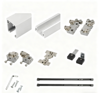 Kit complet d'accessoires de quincaillerie pour porte coulissante pliante de penderie en acier avec rail de suspension à double amortisseur et conception détachable