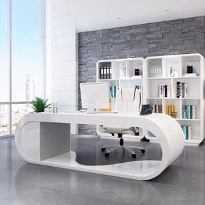 Personalización personalizada Oval Redondo Escritorio <span class=keywords><strong>de</strong></span> oficina ejecutiva Blanco Minimal Elegante <span class=keywords><strong>Abogado</strong></span> Escritorio <span class=keywords><strong>de</strong></span> oficina - Product Image 6