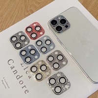 Protection d'objectif anti-rayures diamant chaud pour iPhone 14 lentille de caméra de protection complète verre trempé pour iPhone 11 12 13 15 pro max