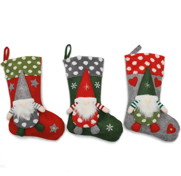 Custom Christmas Stocking Decoration Supplies Oversize Knit Christmas Stocking Holiday Hanging Socks Christmas Decoration