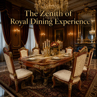 Ensemble de table à manger ovale en marqueterie de bois de luxe classique français, 8 places, bois massif sculpté doré pour salle à manger de villa