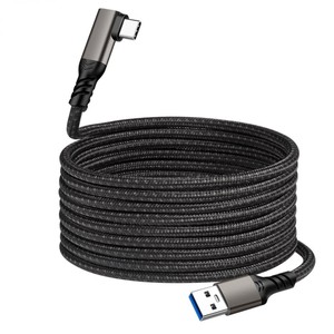 Cable USB-A a USB-C de Alta Calidad, 10 Gbps, para <span class=keywords><strong>VR</strong></span> <span class=keywords><strong>Link</strong></span>, Compatible con Meta 3/2/Pro/Pico 4 y Proyector de Juegos, con Revestimiento de Nailon y Ángulo Recto - Product Image 4