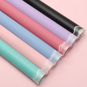 Papier d'emballage pour <span class=keywords><strong>fleurs</strong></span> de haute qualité, translucide, imperméable, motif côtes, style coréen, pour bouquets DIY, papier d'emballage pour fleuriste - Product Image 3