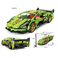 MOC brique blocs de construction jouet course coloré Lambo vert bétail blocs de construction voiture assemblage enfants cadeau projet modèle RC voiture