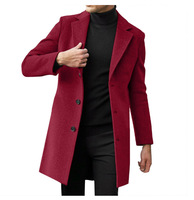 Manteau trench mi-long pour homme, style moderne minimaliste, formel et décontracté, 100 % polyester, automne-hiver