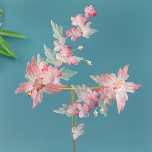 Pinza para el Cabello con Flores de Seda Hanfu Hecha a Mano Original 2026 con Diseño de Mariposa Rosa - Elegante y Versátil, Fresca y Encantadora - Product Image 4