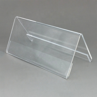 Support d'affichage double face pliable moderne en acrylique en forme de V avec logo personnalisé
