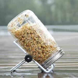 Cubo redondo hecho a mano para germinación de vidrio Mason con herramienta cruda para germinación de brotes de soja - Product Image 3