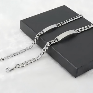 Men's Stainless Steel Hip-Hop Bracelet With NK <b>Chain</b> <b>Titanium</b> Steel Fashion Jewelry With Curved Piece Classic Style Bangles - Product Image 1