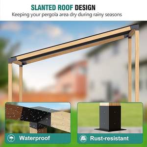 <span class=keywords><strong>Kit</strong></span> de support de pergola 4x4 à montage mural sur toit incliné à 15 °, support de <span class=keywords><strong>poteau</strong></span> en <span class=keywords><strong>bois</strong></span> 4x4 coudé, <span class=keywords><strong>kit</strong></span> de gazebo de pergola bricolage à 3 voies - Product Image 5