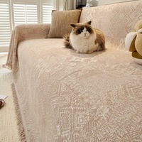 Housse de canapé en jacquard marocain rétro toutes saisons lin épaissi Chenille motif géométrique coussins décoratifs tout compris