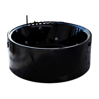 Baignoire de massage à remous ronde moderne en acrylique avec jets en verre pour 4 personnes, baignoires Jacuzzi