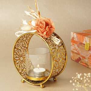 Luxury Metal Candle Holder with Glass <b>Tealight</b> Cup Decorative <b>Lantern</b> for Home Decor Wedding and Table Centerpiece - Product Image 1