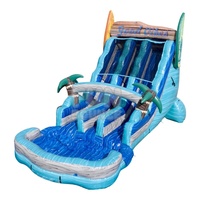 FUB BOUNCE 20FT Good Vibes Tobogán Inflable de PVC de Doble Carril para Uso Comercial en Exteriores