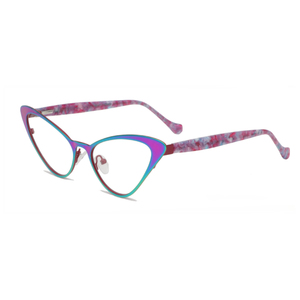 Gafas de Lectura Anti-Luz Azul Coloridas para Mujer, Montura Metálica Óptica, Diseño Azul con Diamantes, Disponibles en Más Colores - Product Image 6
