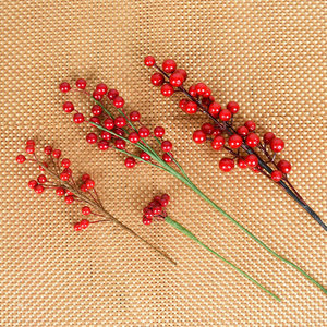 Adornos Navideños de Simulación de Bayas Rojas de Fábrica, Ramas de Piñas para Decoración Festiva DIY, para Diseño Navideño - Product Image 4