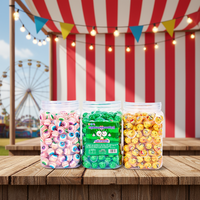 Halal gecertificeerde fabrieksdirecte verkoop OEM draaiende bolvormige fruitige smaak gele gummy snoepjes 2g/1.9g