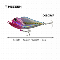 Leurre de pêche en plastique Hessen 122mm 73g Vib Crank pour la pêche au bar, au brochet, au saumon, à la perche - Leurre dur pour eau salée et eau douce