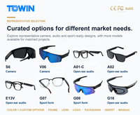 Lunettes Caméra Intelligentes TOWIN TWV03-T5B 8MP Vidéo 1200P Anti-tremblement Traduction IA Assistant Vocal Transfert Wi-Fi 5.3