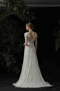 # <span class=keywords><strong>Abito</strong></span> <span class=keywords><strong>da</strong></span> <span class=keywords><strong>Sposa</strong></span> 982 con Ricamo in Pizzo e Perline, Vestito <span class=keywords><strong>da</strong></span> <span class=keywords><strong>Sposa</strong></span> con Maniche Corte e Decorazioni in Pizzo <span class=keywords><strong>per</strong></span> Donna - Product Image 2