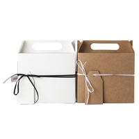 Boîte à bonbons carrée de Style européen 10 pièces, boîte en papier Kraft avec ruban et étiquette pour décoration de fête de mariage