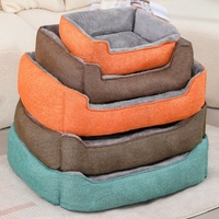Vente en gros d'usine, lit pour chien personnalisé, grand rectangle, respirant, housse amovible, velours côtelé, solide, luxueux, canapé-lit pour chien et chat