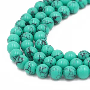 Großhandel Steinperlen grüne türkisesteine Perlen für Schmuckherstellung