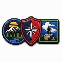 Badge en PVC moulé 3D personnalisé à motifs multiples, avec fixation auto-agrippante pour vêtements et sacs