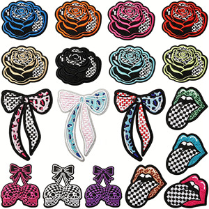 Parche de Reparación Personalizado de Cuero Bordado con Diseño de Boca y Lazo para Ropa y Mochilas - Product Image 2
