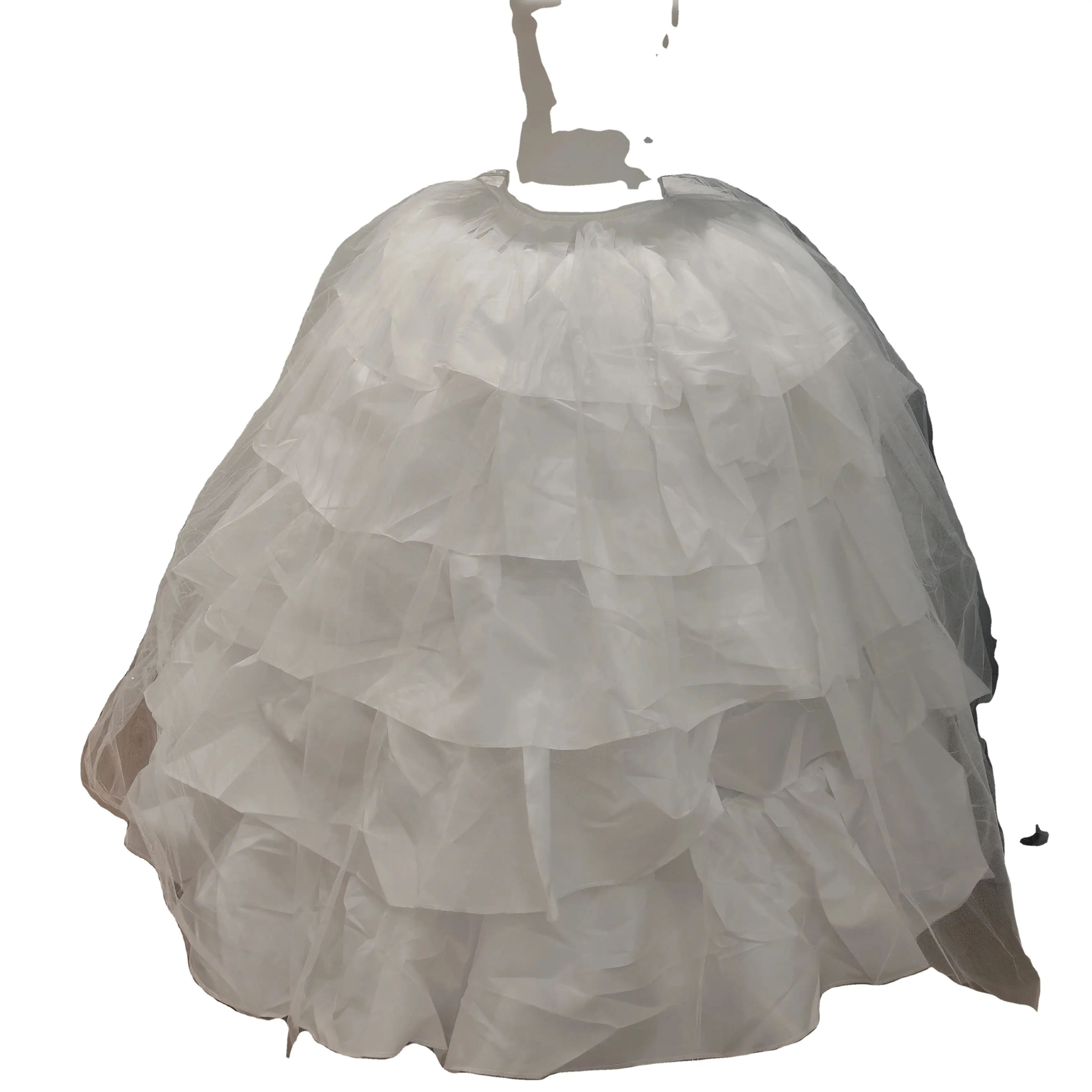 AL1640 custom 1cm steel ring 6 hoop 1 layer tulle big skirt womens cancan fluffy wedding dress crinolina petticoat underskirt
