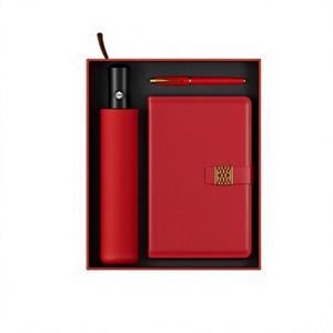 Promotional Luxury Business Gift Sets Stainless Steel Umbrella Letterpress Printed Vacuum <b>Cup</b> Notebook Pen Set - Product Image 4