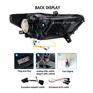 A201B-T <span class=keywords><strong>Feux</strong></span> <span class=keywords><strong>de</strong></span> <span class=keywords><strong>jour</strong></span> à LED 12V pour <span class=keywords><strong>Mustang</strong></span> 2015-2017 Assemblage modifié Style carbone Phare 8000 Lumens 6500K Prise - Product Image 5