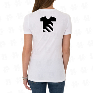 T-shirt ajusté personnalisé pour femme, impression sérigraphique de haute qualité, décontracté, couleur unie, en coton, col en V, vente en gros - Product Image 4