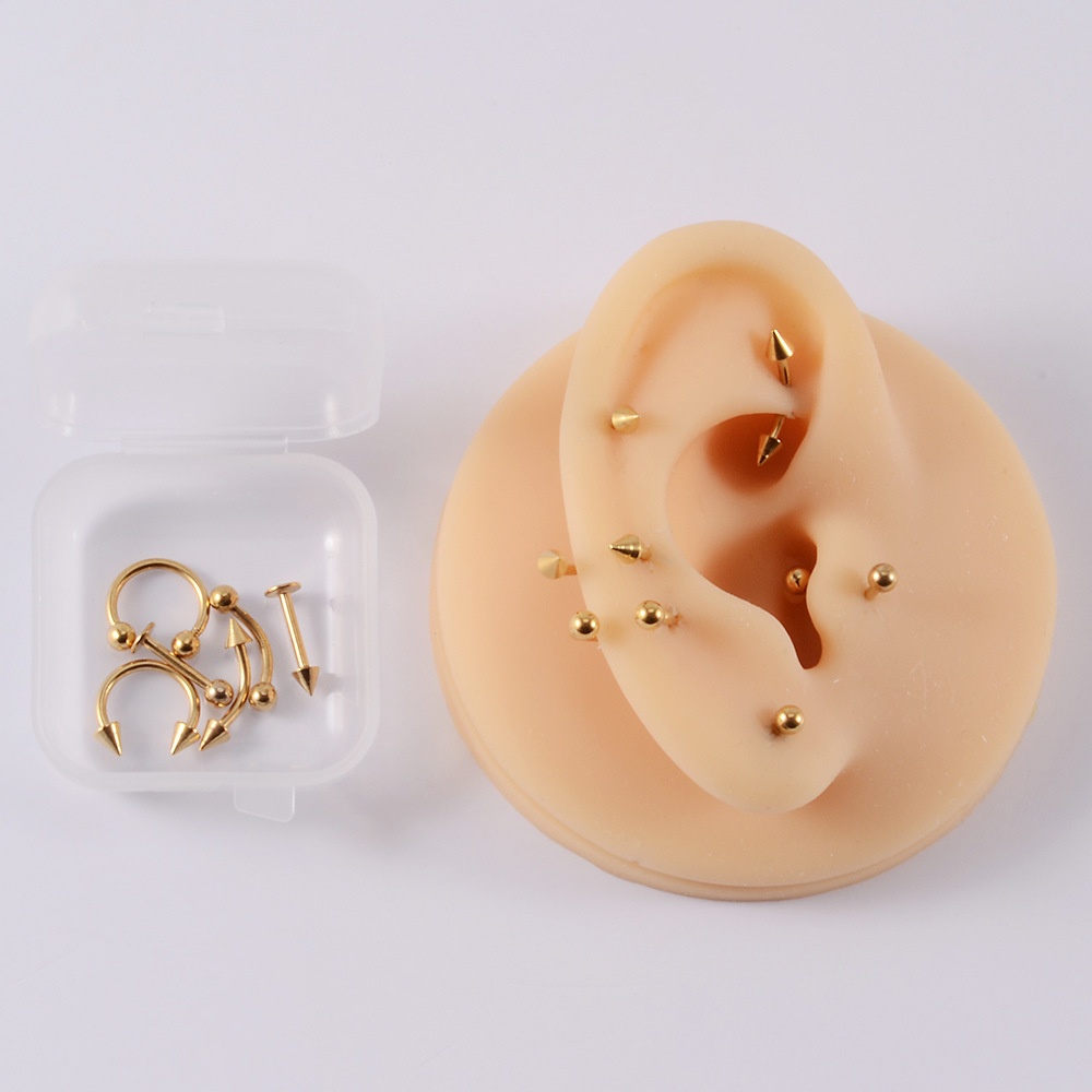 12pcs Set Stainless Steel Lip Nail Eyebrow Stud Horse Hoof-nose Ring C-shaped  Lip Ring Ear Bone Jewelry| Alibaba.com