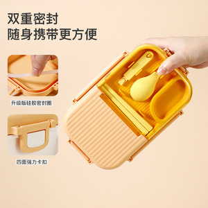 Student Children Compartment <b>Lunch</b> <b>Box</b> Rectangle Portable Food Grade PP Multi Grid Option - Product Image 4