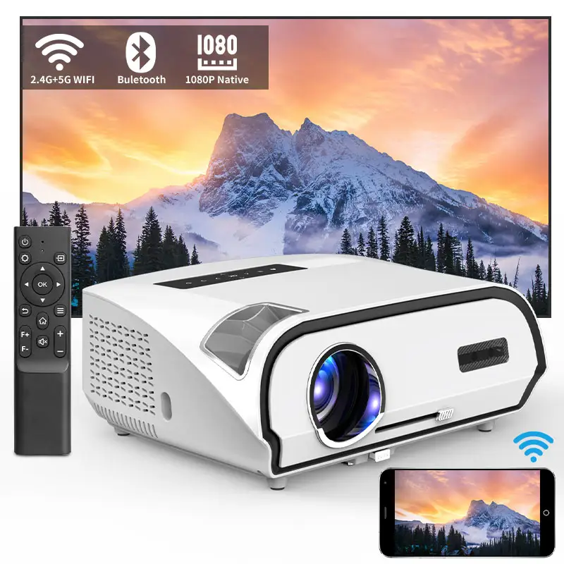 Caiwei14300Lumens 프로젝터 hd 4k 1080p 미니 피코 led 포켓 휴대용 LED 스마트 3D 4K 와이파이 홈 시어터 프로젝터