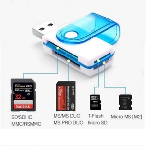 Lecteur de cartes USB 2.0 haute vitesse SD MS T-flash M2 4 en 1 pour PC et téléphone portable - Product Image 1