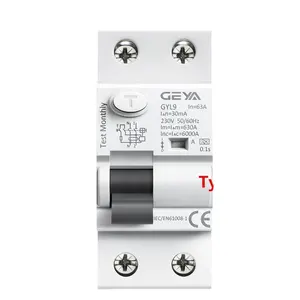 Geya RCD rccb RCBO GYL9-TYPE A 2P 63A 30mA elcb AC กระแสไฟตกค้างวงจรตัดวงจร Mcb