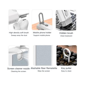 Cepillo Limpiador de Teclado 8 en 1, Lápiz de Limpieza para Airpod <span class=keywords><strong>Pro</strong></span> con Paño de Felpa para Auriculares, Audífonos, iPod, iPhone, <span class=keywords><strong>iPad</strong></span>, Laptop - Product Image 5