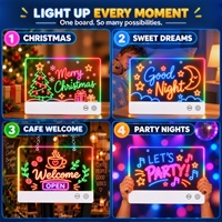 Tablette de dessin lumineuse personnalisée avec logo DW52, tableau de dessin LED, tableau de notes LED DIY avec couleurs