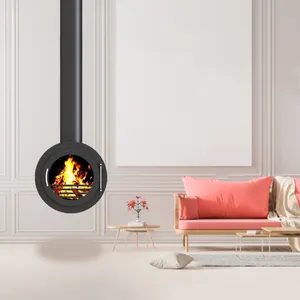 2024 fournisseur professionnel chauffage intérieur suspendu cheminée décoration poêle à bois