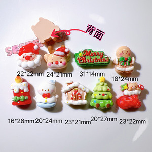 Mặt Dây Treo Giáng Sinh Dễ Thương Bằng Nhự<span class=keywords><strong>a</strong></span> Resin Hình Ông Già Noel, Người Tuyết, Nai Sừng Tấm, Mặt Phẳng Dùng Trang Trí Scrapbooking, Làm Trang Sức, Thủ Công Trang Trí - Product Image 2