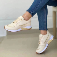 Chaussures décontractées tendance rétro pour femmes, grandes tailles, confortables, plates, respirantes, à lacets avant, pour l'automne – Vente en gros
