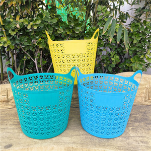 Panier à linge rond portable pour organiser les vêtements, panier de rangement multicolores, type sur pied - Product Image 3