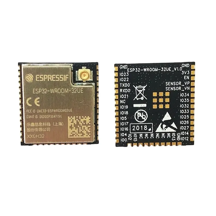 وحدة لاسلكية ESP32-WROOM-32UE من Espressif بسعة 4 ميجابايت و8 ميجابايت و16 ميجابايت معالج ثنائي النواة وحدة BLE تعمل بالواي فاي وحدةesp32wroom32ueesp32 للوحة ESP32