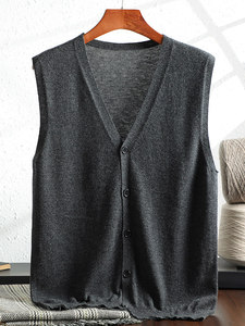 Chaleco de punto sin mangas para <span class=keywords><strong>hombre</strong></span>, estilo empresarial, cuello en V, imitación de lana, estilo minimalista, primavera - Product Image 5