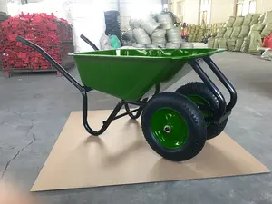 Galvanizli tepsi rus ve ukrayna tekerlek barrow wb6410 çift 2-wheel 130kg 65L shandong qingdao fabrika