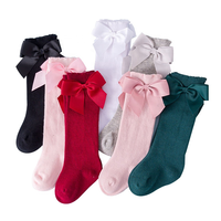 AQOKKA Chaussettes longues montantes pour bébé 3-5 ans, en tricot polyester, avec nœud, pour garçons et filles, épaisseur standard, détection par aiguille