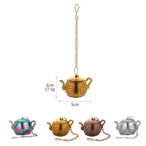 Mignon créatif SUS304 Mini théière passoire à thé avec chaîne outil pratique infuseur à thé Congou accessoires de thé - Product Image 2